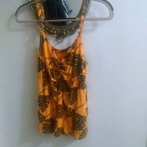 Large print floral tank top
